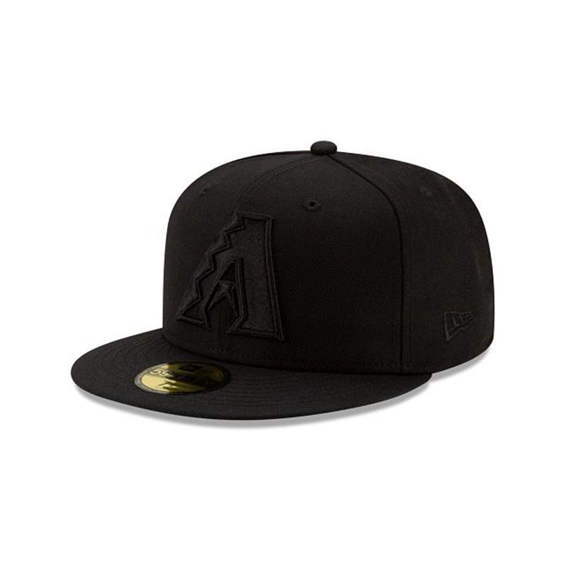 MLB Arizona Diamondbacks Black On Black 59Fifty Fitted (TSS3241) - Green New Era Caps